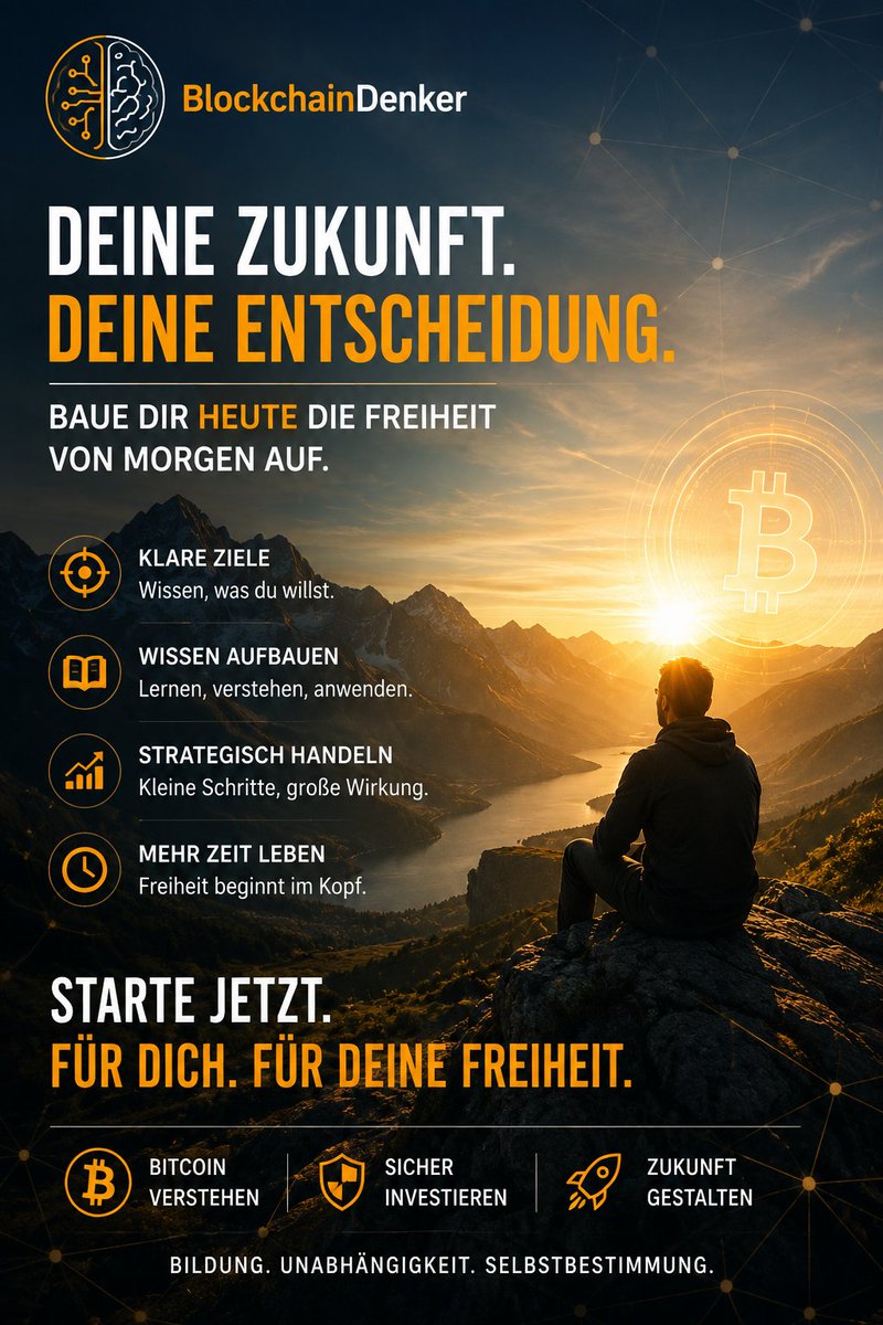 BlockchainDenk's tweet photo. Die meisten warten.
Die wenigen beginnen zu verstehen.
Bitcoin ist mehr als nur Geld.
👉 Mehr Gedanken &amp; Einblicke auf Telegram: https://t.co/DeK96UEP8f
#bitcoin #blockchain #freiheit https://t.co/JLmXPV76Q4