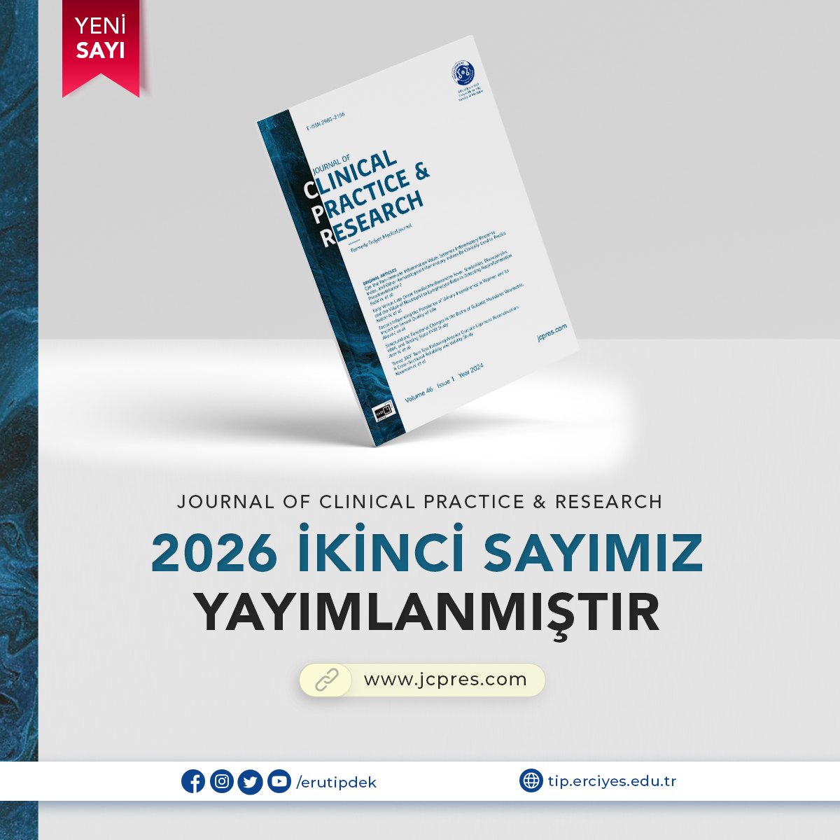 JClinPractRes's tweet photo. Fakültemiz tarafından hazırlanan Journal of Clinical Practice and Research dergimizin 2026 yılı ilk sayısı yayımlanmıştır. 

https://t.co/Z0AlTEUgkC
https://t.co/6tScC3kfV6 https://t.co/VNCI4tGrcR