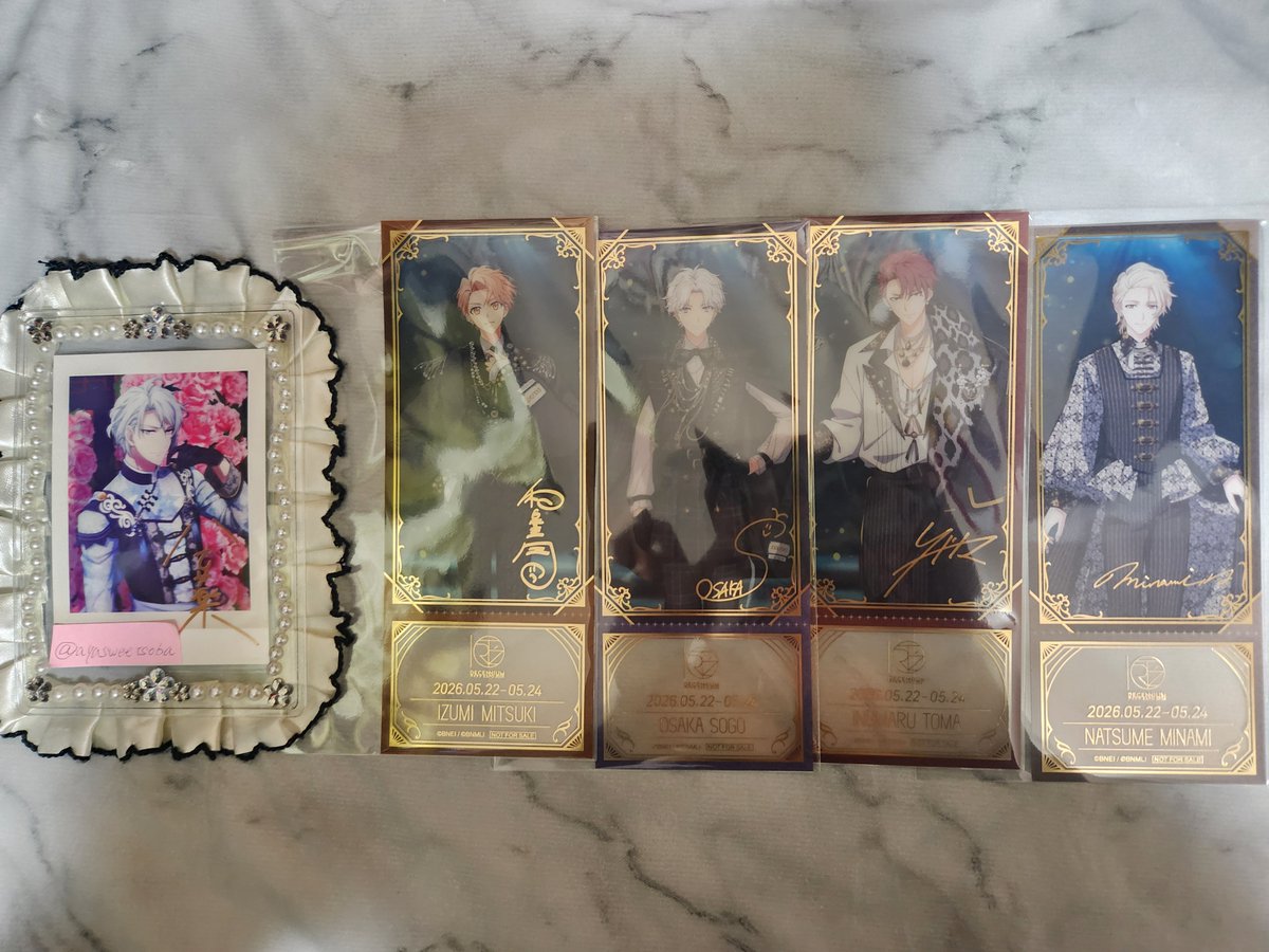 ayasweetsoba's tweet photo. 【交換】 アイナナ アイドリッシュセブン EXPO2026 特典 チケット風クリアカード

【譲】 三月 壮五 トウマ 巳波

【求】 百、天＞陸、楽

22,24日現地周辺手渡し＞郵送
※初回ツイフィ必読
検索からもお気軽にお声がけ下さい。 https://t.co/vC76feFc6B