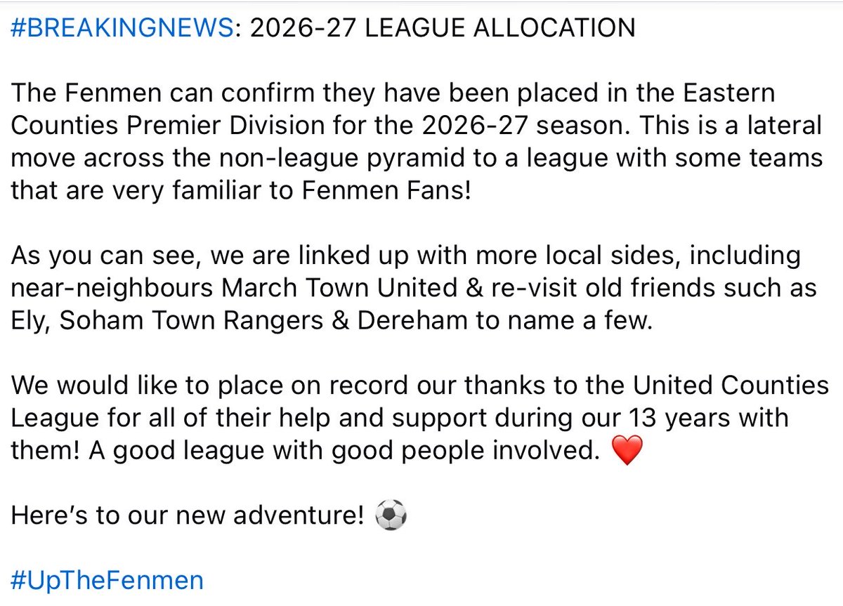 Wisbech Town FC tweet media
