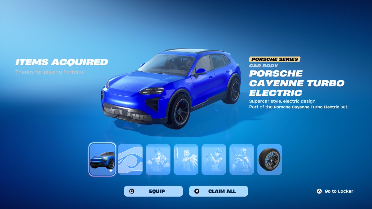 FortniteFNLK's tweet photo. Fortnite Porsche Cayenne Turbo Electric Car Body Giveaway 🎁

To Enter: 
❤️♻️ LIKE &amp; RETWEET
📲 FOLLOW @FortniteFNLK @braniyt 
🛑 SUBSCRIBE https://t.co/0sQIWluR6V
🎙️JOIN DISCORD https://t.co/WdRCsdUAQq
✅ COMMENT “DONE”

USE CODE ‘FNLKK’ #ad https://t.co/4RVVmCAR20