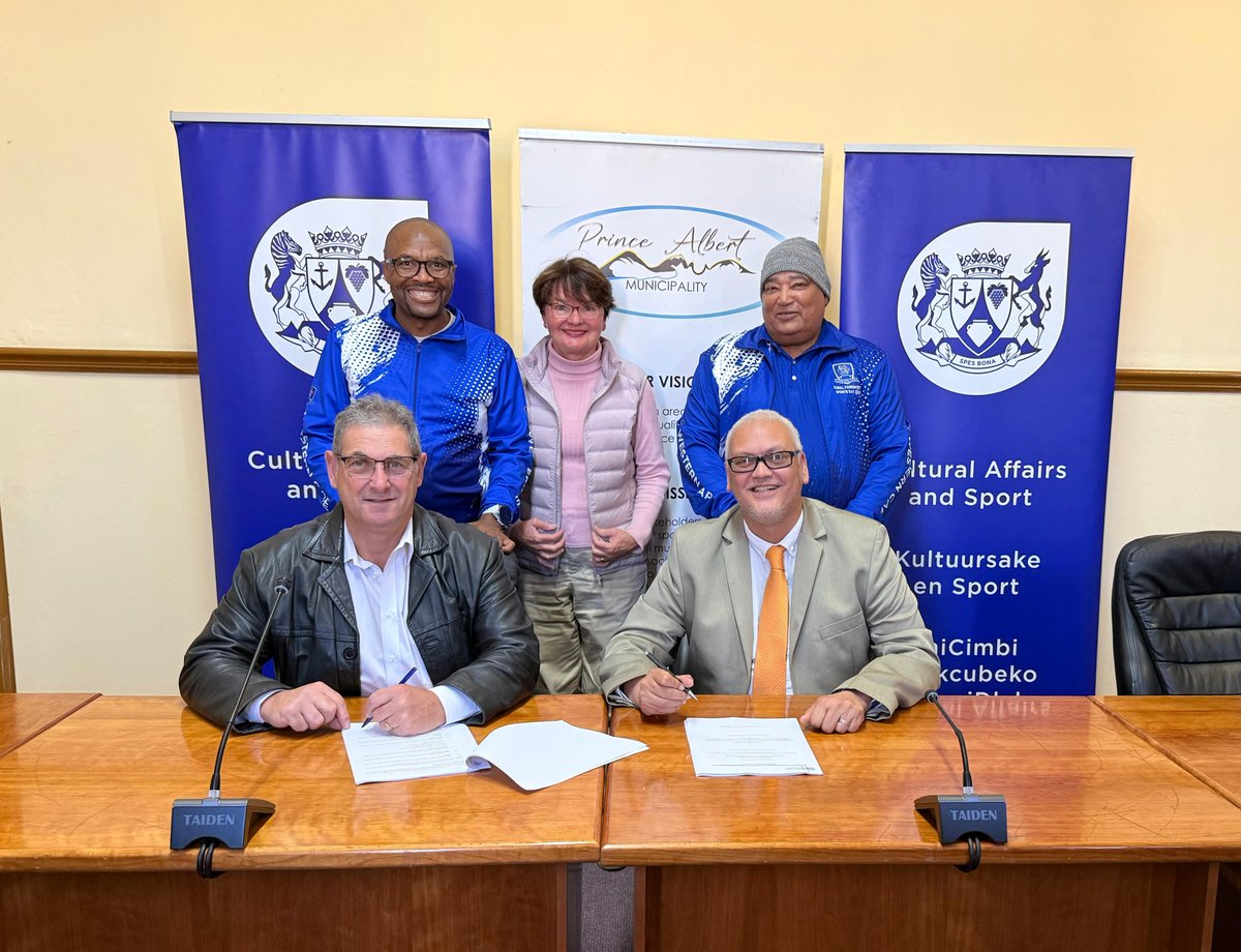 WCGovCas's tweet photo. Today, we handed over R686,605 to the Prince Albert Municipality to bring brand-new ablution facilities to the Sydwell Williams Centre. 

We can’t wait to see these facilities take shape. Here’s to playing with heart and changing with dignity! 🙌✨ https://t.co/7IH74eZlfG