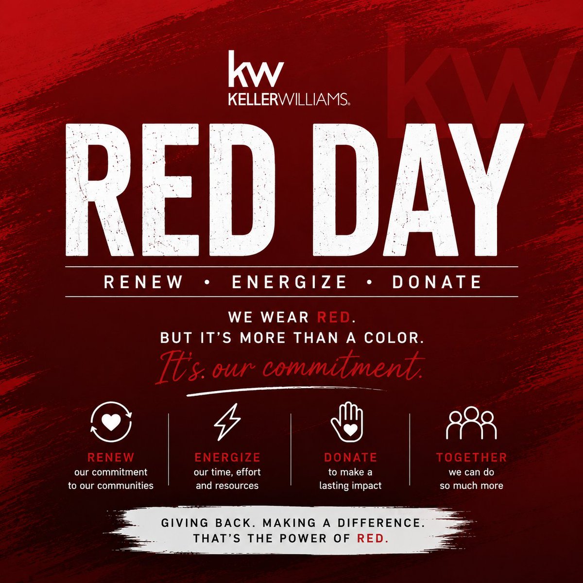 ChildressReal's tweet photo. Today is Keller Williams RED Day ❤️
Our team is spending the day giving back right here in Calhoun. Please note our office will be closed today while our team volunteers in the community.
Real estate is about more than houses. It’s about people. https://t.co/9dJJAyplft