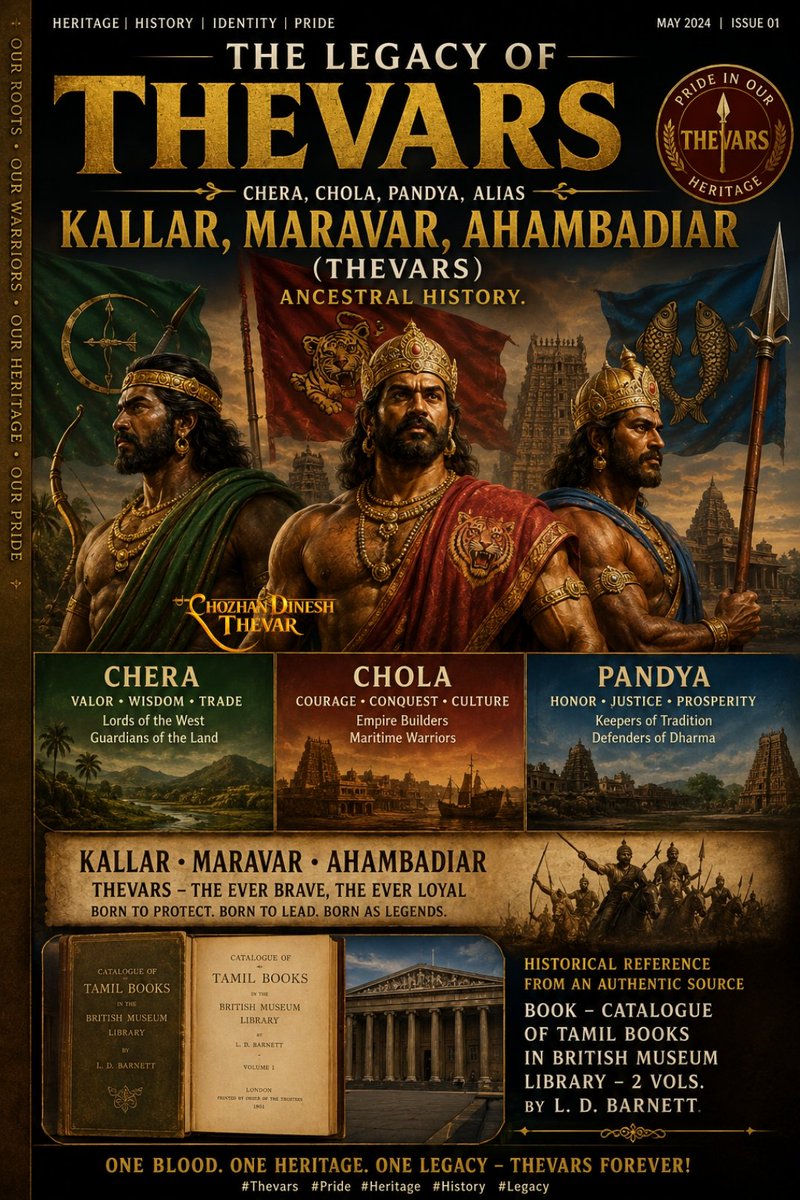 ThevarTrends's tweet photo. The Legacy of #Thevars

#Chera, #Chola,#Pandya,alias #Kallar, #Maravar,#Ahambadiar (Thevars) Ancestral History.

Book - Catalogue of Tamil Books in British Museum
Library - 2 Vols. By L.D.Barnett.

#Mukkulathor #Kallar #Maravar #Agamudayar  #Tamil #Worrier #rajputs #india #india https://t.co/1fjCQ9fAMy