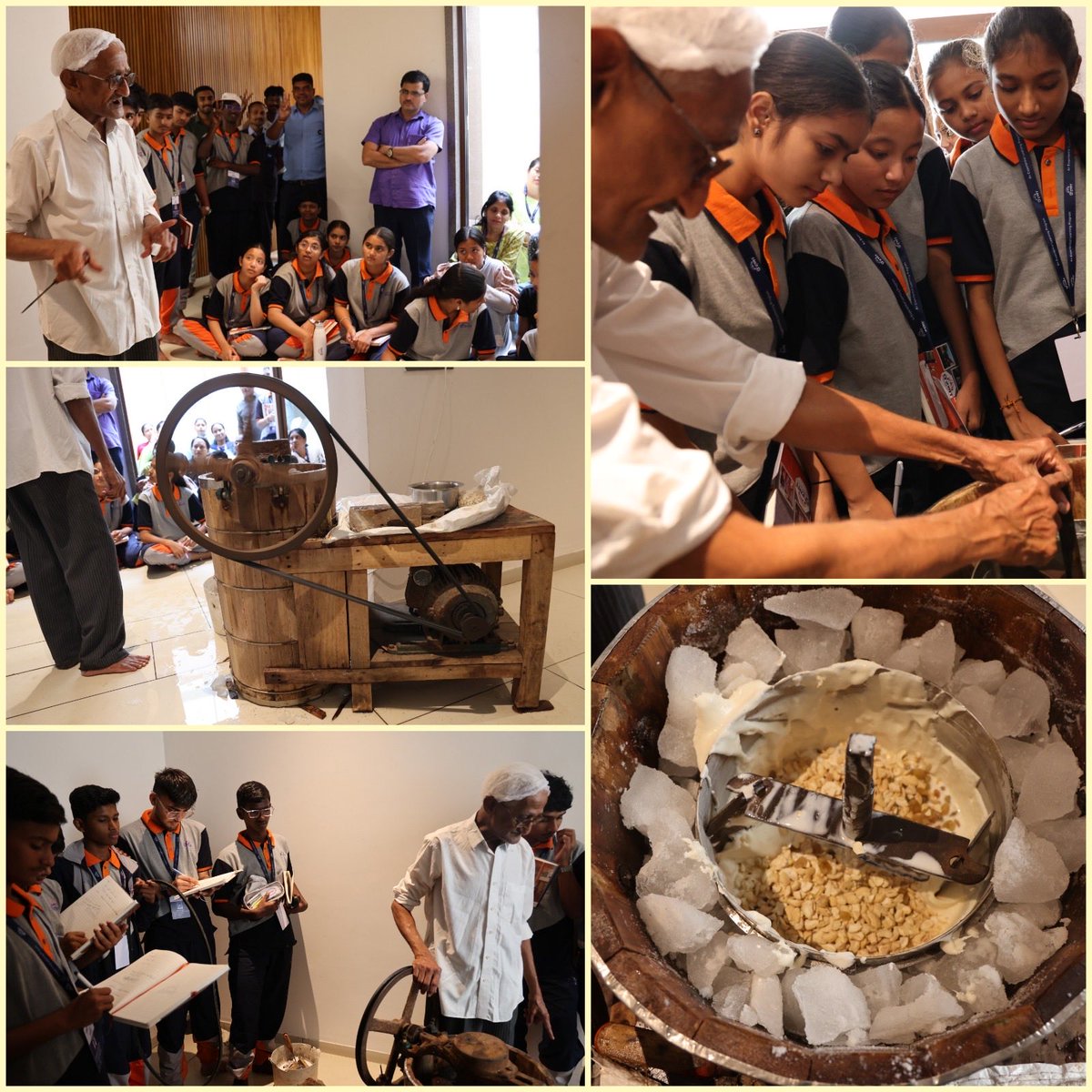 EduMinOfIndia's tweet photo. Participants of Prerana Batch 6-Cycle 2 beat the summer heat with a delightful ice cream making activity. Using the traditional method and simple tools, they explored the science of freezing, celebrated local ingredients, and discovered how a scoop of ice cream could be the start of a small business. Sweet learning and cooler memories with the spirit of ‘Vocal for Local’ in #Prerana #Schooleducation #ExperientialLearning 

@PreranaELP