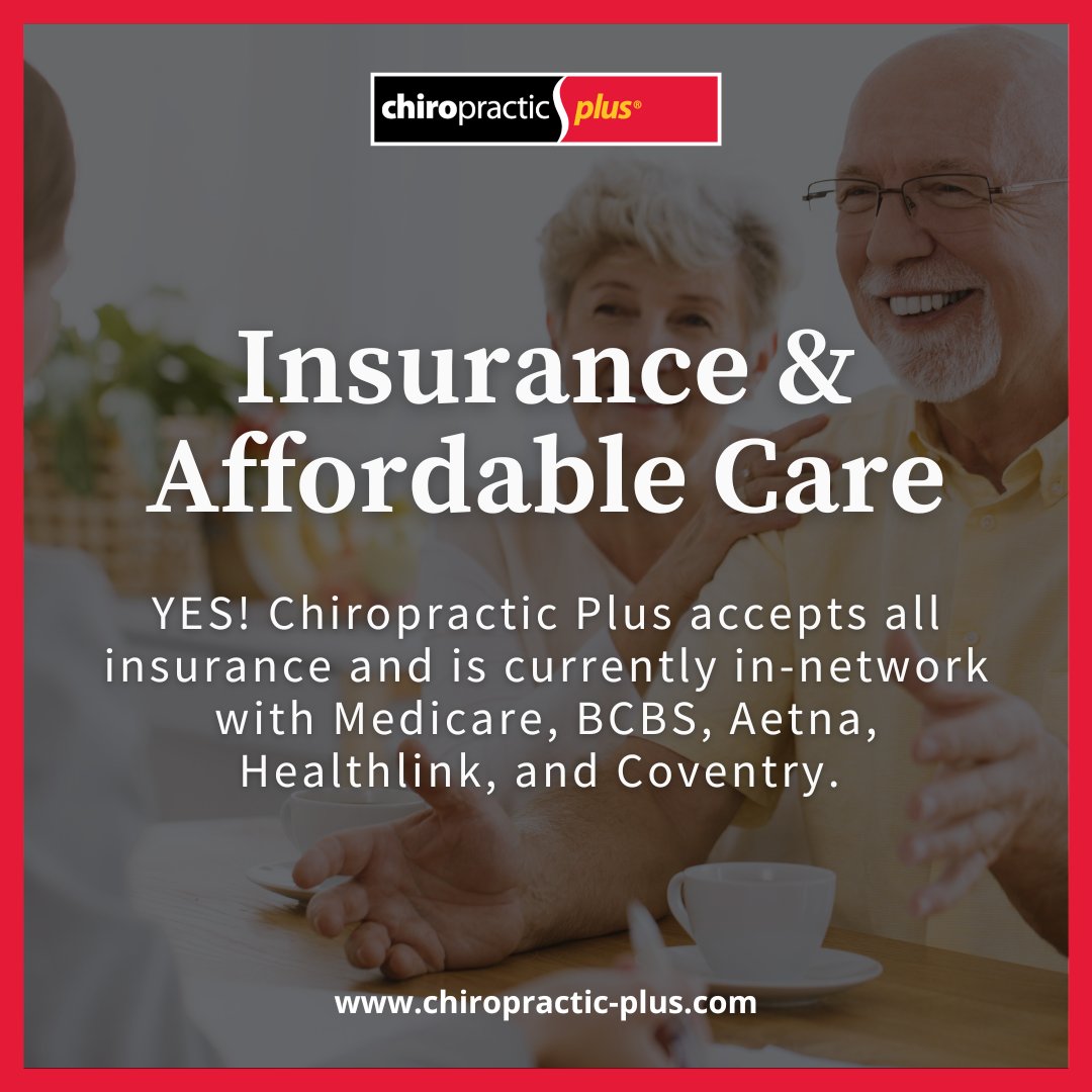 ChiroPlus's tweet photo. YES! Chiropractic Plus accepts all insurance and is currently in-network with Medicare, BCBS, Aetna, Healthlink, and Coventry. We are happy to assist you in navigating your benefits before your chiropractic care begins. 

Call us today at 618-628-4488 to schedule your appointment https://t.co/7ND2z3VvdE