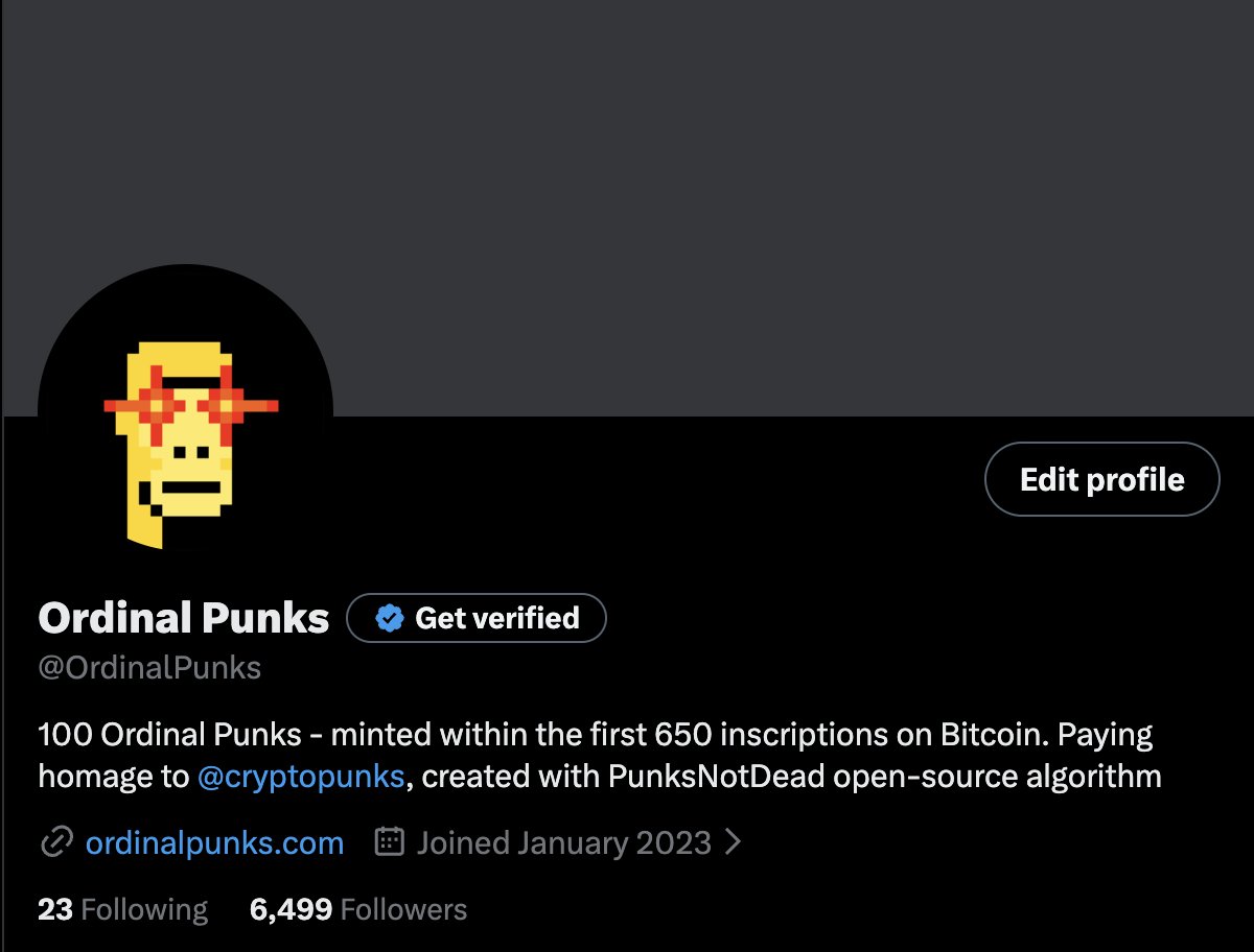 Ordinal Punks tweet media