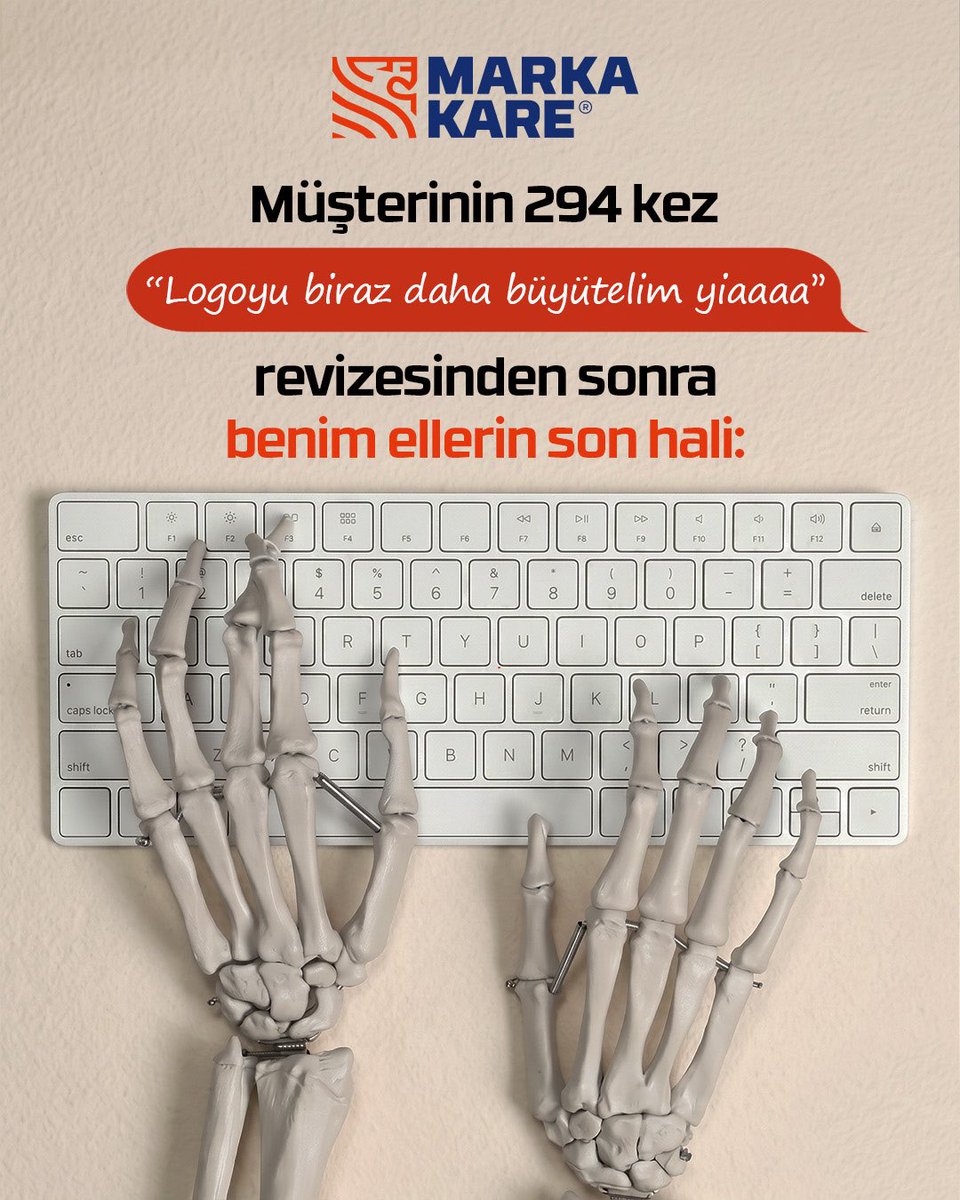 MarkaKaree's tweet photo. “Logoyu biraz daha büyütelim…”
Grafikerin duyduğu anda omurgadan gelen o çıt sesi… 💀🎨

Bir revize daha, bir kahve daha, biraz daha sabır…
Ama kabul edelim; tasarım dünyasının en klasik cümlesi hâlâ değişmedi. 

Ajans tarafında durumlar bildiğiniz gibi sevgili müşterilerimiz https://t.co/UTLVYyn9C7