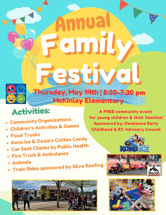 OwatonnaCommEd's tweet photo. Family Festival is TONIGHT! We'll see you there! https://t.co/Xlwy2BA62d