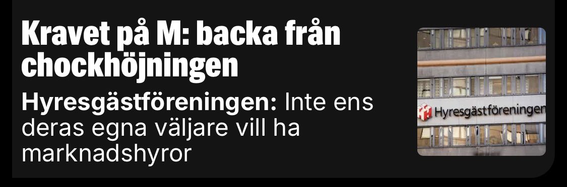 EnerothF's tweet photo. Om Moderaterna vill få slut på Hyresgästföreningens dravel om höjda hyror bör man gå till val på att:

1. Avskaffa hyressättningsavgiften på 15kr/månad som går till HGF, medlem eller ej.

2. Avskaffa fastighetsavgiften på hyresrätter. Motsvarar i genomsnitt 200kr/månad.

#svpol https://t.co/aIU5Q028xT