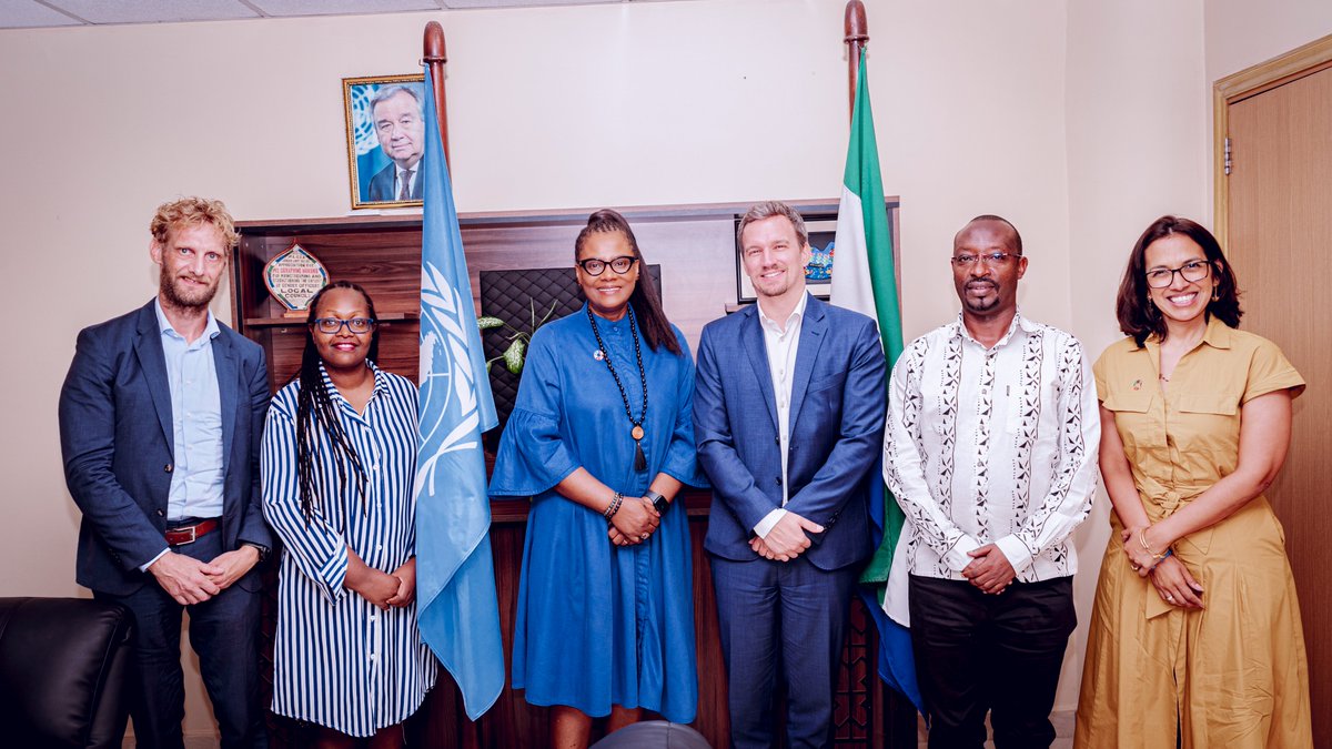 UNSierraLeone's tweet photo. "Today, 🇺🇳Res Coord @swakana99  met with KfW (Kreditanstalt für Wiederaufbau) reps in 🇸🇱  &amp; the @GERinSalone for a productive exchange on shared priorities &amp; opportunities to collaborate in advancing Sierra Leone’s development agenda. 🇸🇱🇩🇪🤝 #PartnershipsForDevelopment" https://t.co/MUUJqDJgde