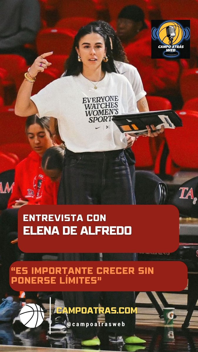 CampoatrasWeb's tweet photo. ENTREVISTA EXCLUSIVA con @ElenaDeAlfredo 

Una entrenadora que labra su futuro en @UTampaWBB de la @NCAA 

"Es importante crecer sin ponerse límites"

🎙️ @juannan7 

https://t.co/GNnK8Z9Kat https://t.co/ZMCc1iZBgM