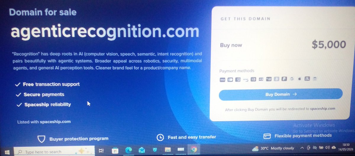 arex80's tweet photo. https://t.co/2zghKYX2oM is now $5,000 for sale @spaceship #Agentic #agents #ai #patternRecognition #domainsforsale https://t.co/60kjQHle7J