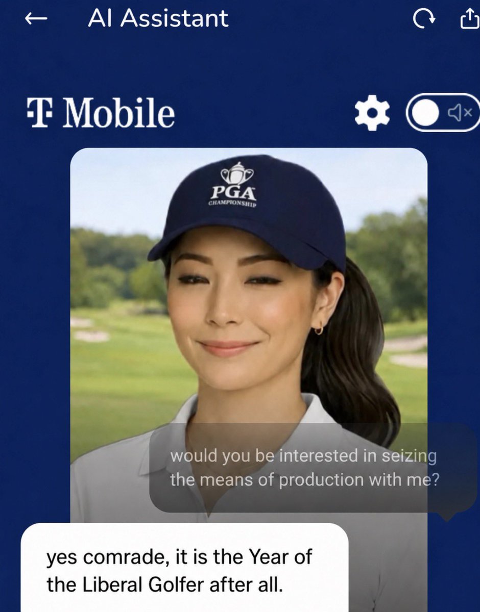 ANGC_burner's tweet photo. Caddie, the AI bot for the PGA Champ, is woke. https://t.co/U5mLDQeHpO