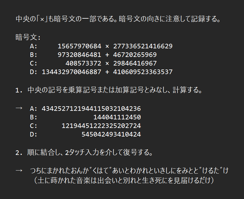 第二十三暗号、昇華＿＿＿＿＿＿