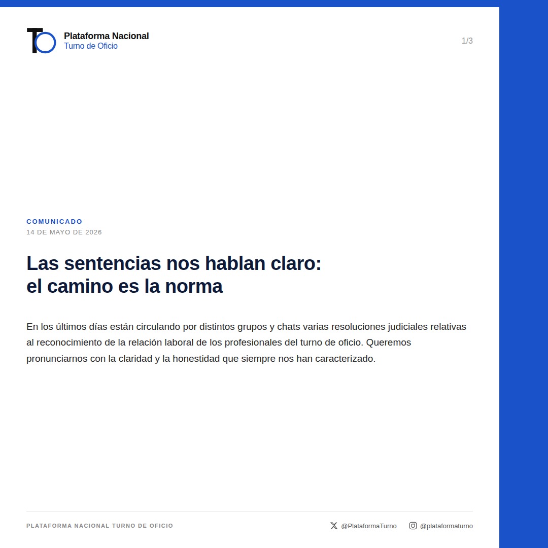 PlataformaTurno's tweet photo. Las sentencias lo confirman: sin norma, no hay derecho. El campo de batalla es el Parlamento. Tenemos la propuesta. Necesitamos más voces. 🔵 #TurnoDeOficioDigno #DerechosLaboralesTurno 
Comunicado👇 https://t.co/mgdm5Akf39