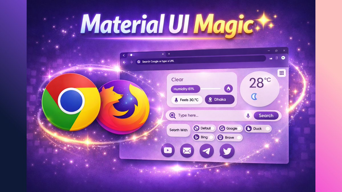 nexusuiofficial's tweet photo. 🚀 Turn Your Chrome &amp; Firefox into a PIXEL STYLE Material UI Browser 😱🔥

🎥 Full Video: https://t.co/U4KWdB4ejr

#PixelUI #MaterialUI #ChromeCustomization #FirefoxCustomization #BrowserCustomization #TechSetup #AestheticDesktop #ChromeThemes #FirefoxThemes #Customization https://t.co/J4brjtdxVc