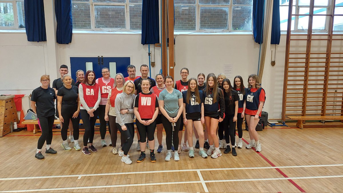 PE_BFS's tweet photo. Skills &amp; slick play on show at the staff v Y11 netball game (pupils did OK too 😝) Pleased &amp; relieved to share that the staff have regained the title 💪🏆 Huge thank you to all that played - great to share laughs &amp; fab atmosphere as Y11 reach the end of their school days with us https://t.co/zW3y6a4bHt