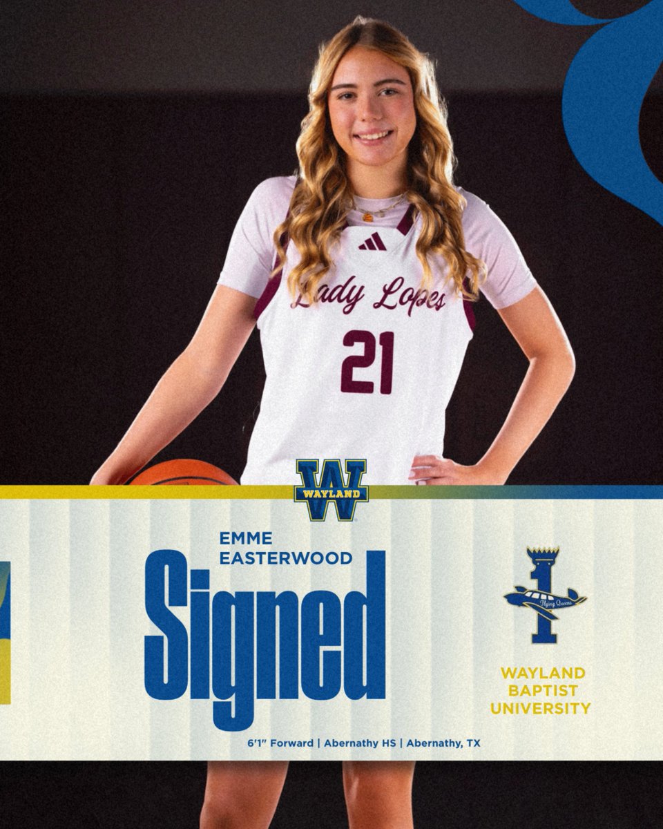 FlyingQueensWBB's tweet photo. Welcome to Plainview, Emme Easterwood!
We are excited to welcome this talented forward from Abernathy HS! Emme brings size, toughness, and determination to the Flying Queens program. Can’t wait to see her get to work! ✈️💙 https://t.co/OoL3S50XHb