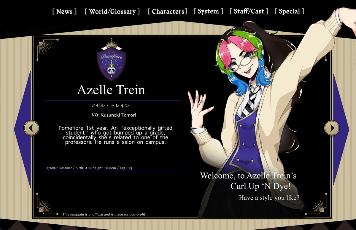 twstocspotlight's tweet photo. OC☆POMEFIORE☆🎨☆

Today's OC is Azelle Trein by @hrogru!ミ☆
"Azelle is the grandchild of Professor Trein, energetic, upbeat, yet hiding a side to himself that is deeply self-deprecating. She got bumped up a grade, which is why he’s in NRC despite her age being 15. https://t.co/YK3Cn6c96B