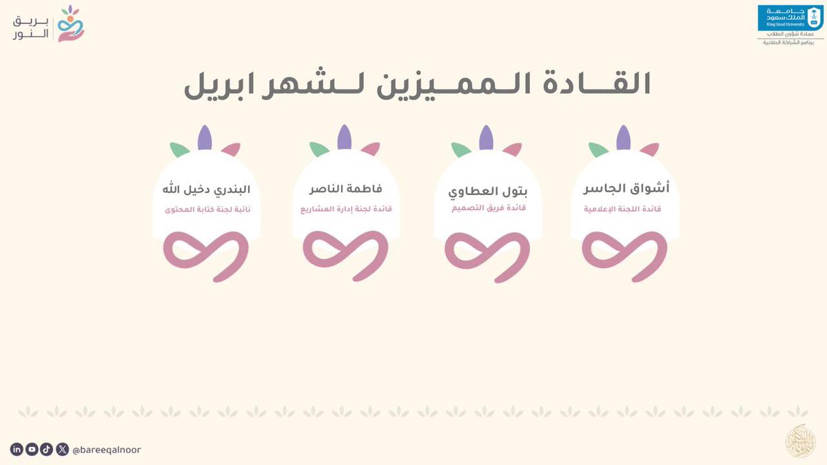 bareeqalnoor's tweet photo. لم يكن الإنجازُ وليدَ لحظةٍ، بل ثمرةَ إخلاصٍ امتدّ،  وعطاءٍ اختار أن يُزهر بصمت 💡🤍

متميزاتُ هذا الشهر، كنتُم الأثرَ حين يُحكى، والفارقَ حين يُرى✨

#نورٌ_باقٍ 
#مبادرة_بريق_النور https://t.co/NVaa7C95PT