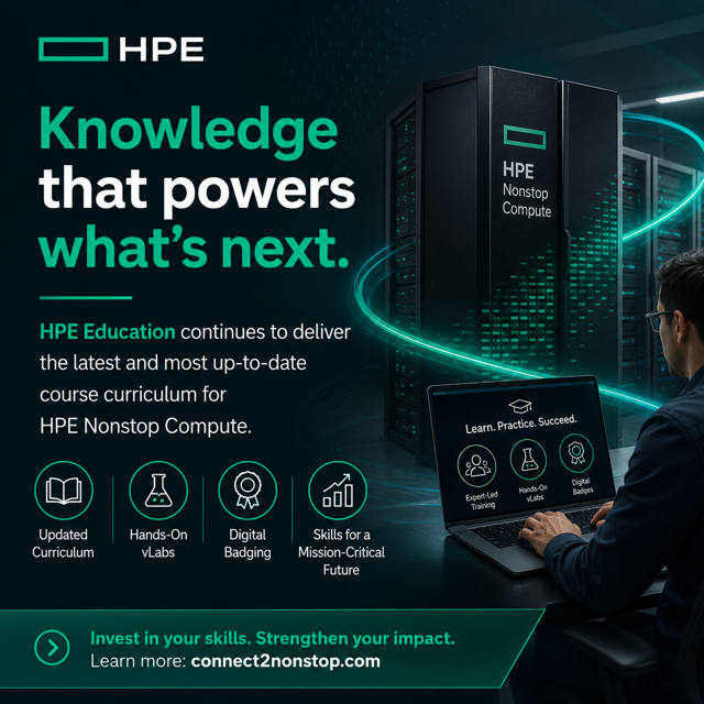 Connect_WW's tweet photo. HPE Education continues to evolve alongside the future of mission-critical computing.
Continuous learning remains one of the strongest investments in Nonstop modernization, resilience, and innovation.
@Connect_WW @Connect2NonStop
Read more here: https://t.co/c9ap8831Pq https://t.co/RgNsvBAPwf
