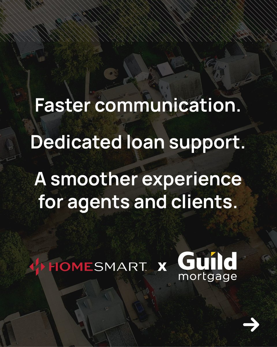 HomeSmartIntl's tweet photo. Great lending partnerships come down to three things: communication, support, and execution. 'Guild's service-first approach and local execution made them a natural fit for our agents across the country.' — Carol Perry, HomeSmart https://t.co/6JYYmzu8Ni
