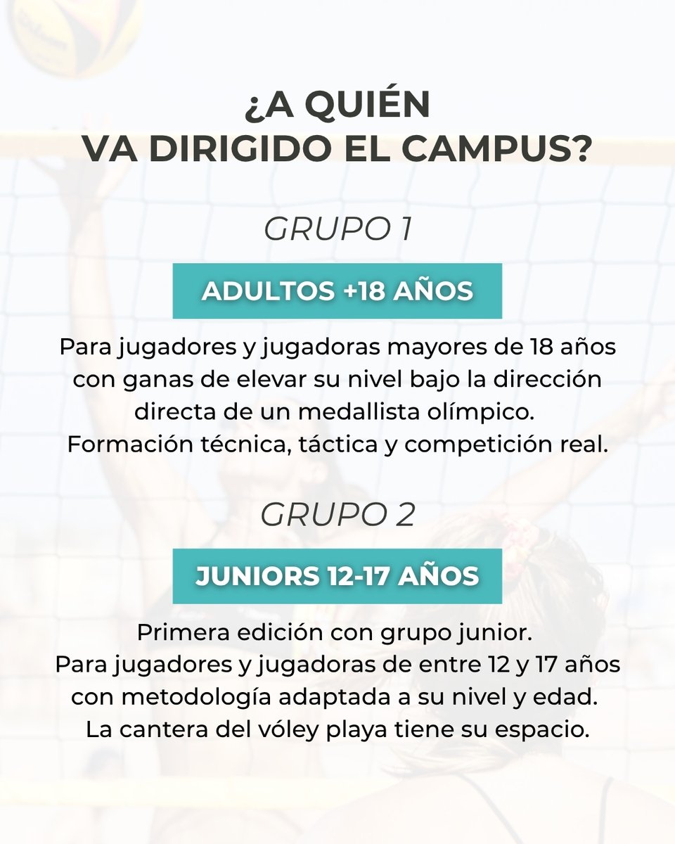 VoleiBoom's tweet photo. Apúntate al Voleiboom International Beach Volleyball Camp by Javier Bosma 🌊☀️
📅 Del 5 al 12 de julio 2026
🏐 Este verano llevamos tu voley al siguiente nivel

Toda la info: https://t.co/1qi77QJVJs

#voleiboom #summercamp #voleiboomcamp #javibosma #castelldefels https://t.co/WkmU1AOhuo