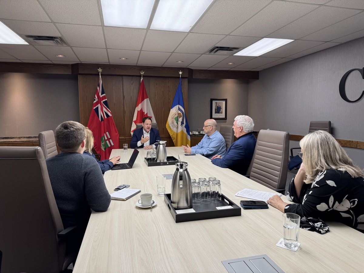 JZerucelli's tweet photo. Sat down with teacher and education workers and union leaders in Winnipeg. Thank you to OECTA, OSSTF, and NUCAUT for the conversation, and to all teachers and education workers for the incredible work they do every day. 

We all have had teachers that have changed our lives in so many ways, I’m thankful for all the teachers who have influenced my life. Teaching is a respected profession, and our teachers are central to our communities.