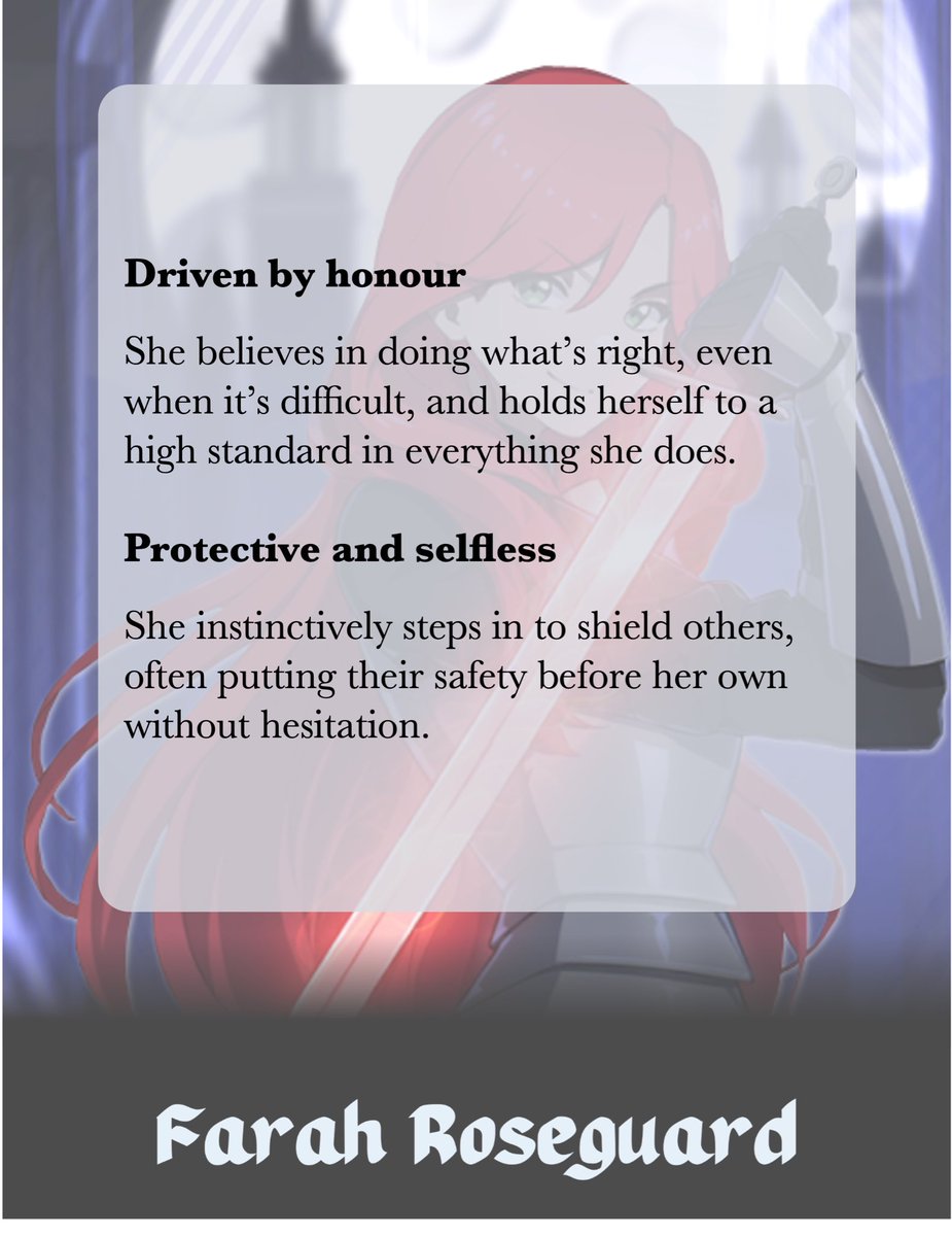 outworldersaga's tweet photo. If someone were to describe Farah, what would they say about her?

#lightnovel #fantasyauthor #epicfantasy #characterintroduction #bookstagram https://t.co/wspnrfMQIP