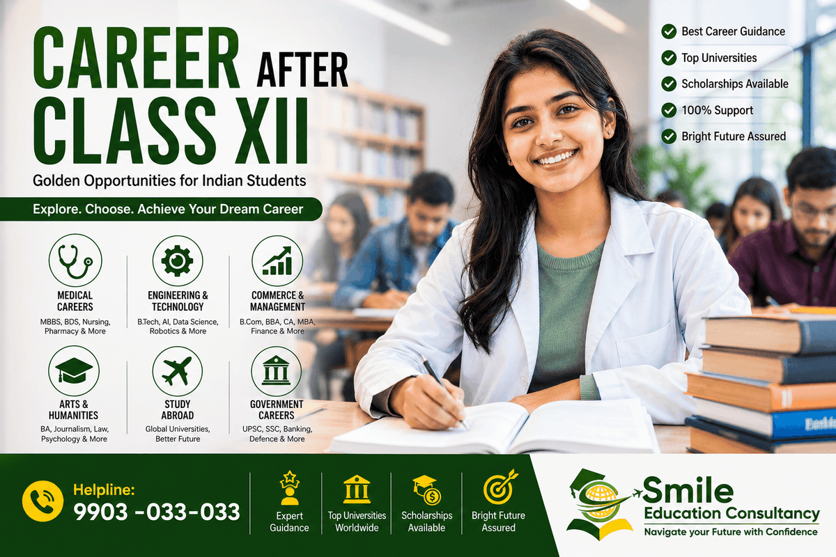 SmileEducationC's tweet photo. 🎓 Just finished Class XII in West Bengal? #WBCHSE

Here's your complete career roadmap — Science, Commerce & Arts streams covered.

✅ MBBS Abroad ✅ Engineering ✅ Government Jobs ✅ Study Abroad

Don't choose blindly. Choose wisely. 

👌 https://t.co/trGo9aK9Me

📞 9903-033-033 | Smile Education Consultancy

#CareerAfter12 #WestBengalStudents #MBBSAbroad #SmileEducationConsultancy #CareerAfterXII #WestBengalStudents #MBBSAbroad2026 #CareerGuidance #SmileEducation #StudyAbroad #WBCHSEStudents #KolkataStudents #CareerCounselling #LifeAfter12th