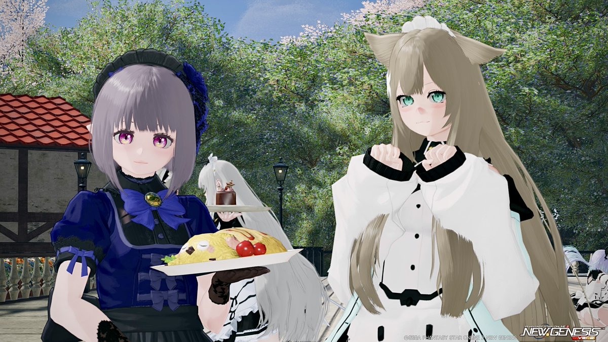 FL_PA_PSO2's tweet photo. 皆様、ペアSSありがとうございました！🙏
#PSO2NGS_SS #メイド執事集会
左上：mikonさん@mikon28462806
右上：リアさん@Liliana_pso
左下：フレムさんその1 @huremuchan_PSO2
右下：フレムさんその2 @huremuchan_PSO2 https://t.co/zUDZkuDw9V