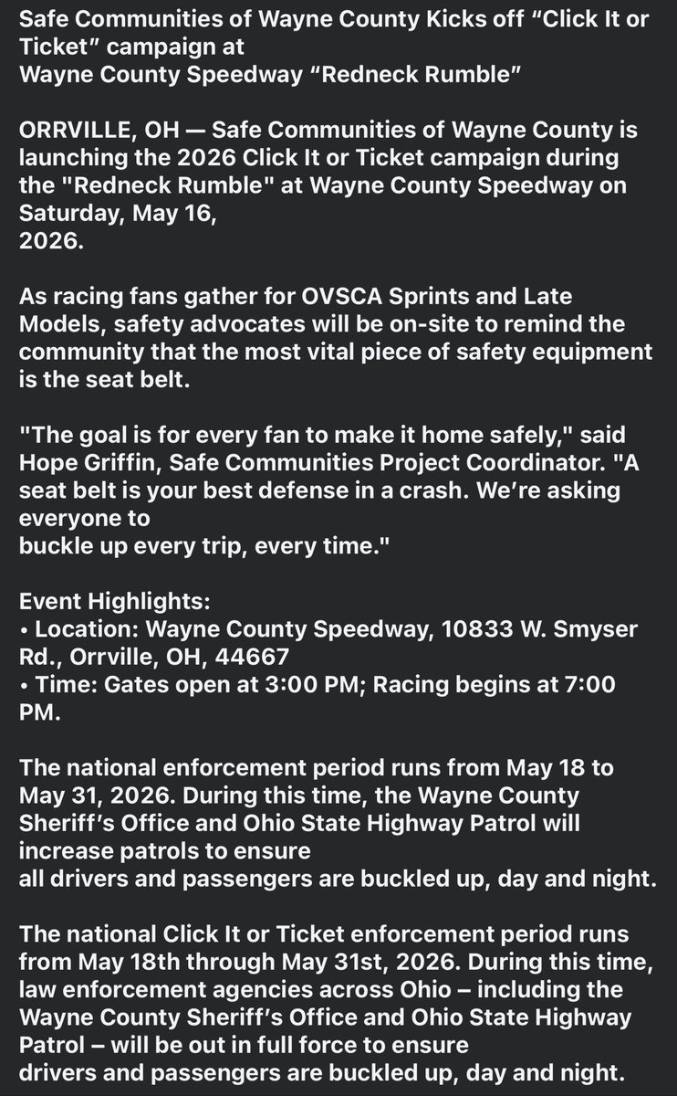 Wayne County Speedway tweet media