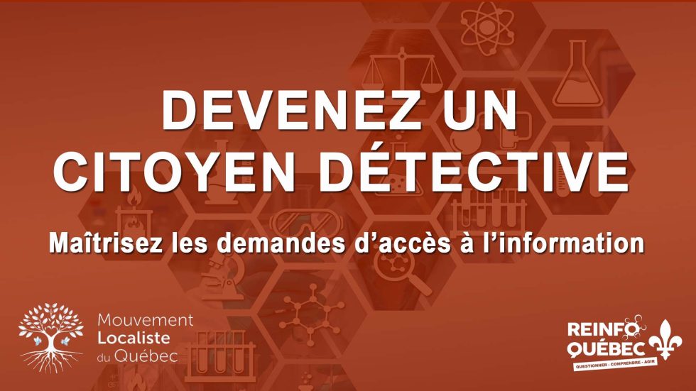 Localisme_QC's tweet photo. Le Mouvement Localiste du Québec s’associe à @reinfoquebec pour faire connaitre un levier démocratique existant à la portée de chaque citoyen en quête de transparence de la part de l’État : la demande d’accès à l’information. 
Découvrez notre guide 👇
https://t.co/4gsVn2Gefu https://t.co/5QZxGfexmr