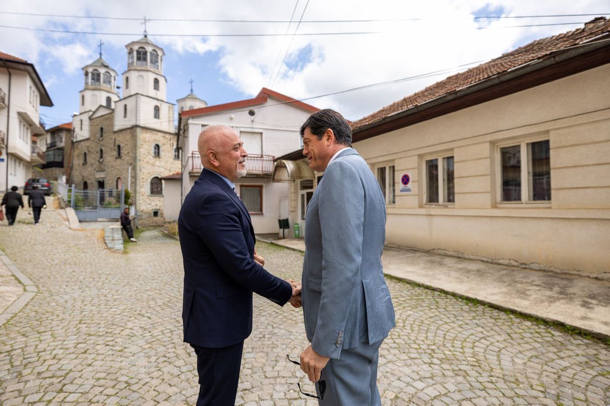 AmbassadorEU's tweet photo. Ambassador @MichalisRokasEU visited Krushevo today, 🇲🇰’s highest town, known for its nature, culture &amp; tourism, including the landmark 🇪🇺-funded paragliding site. 

Meetings with Mayor Niko Coneski, councillors, CSOs &amp; citizens focused on local development &amp; future opportunities. https://t.co/O7ZuJn8naF