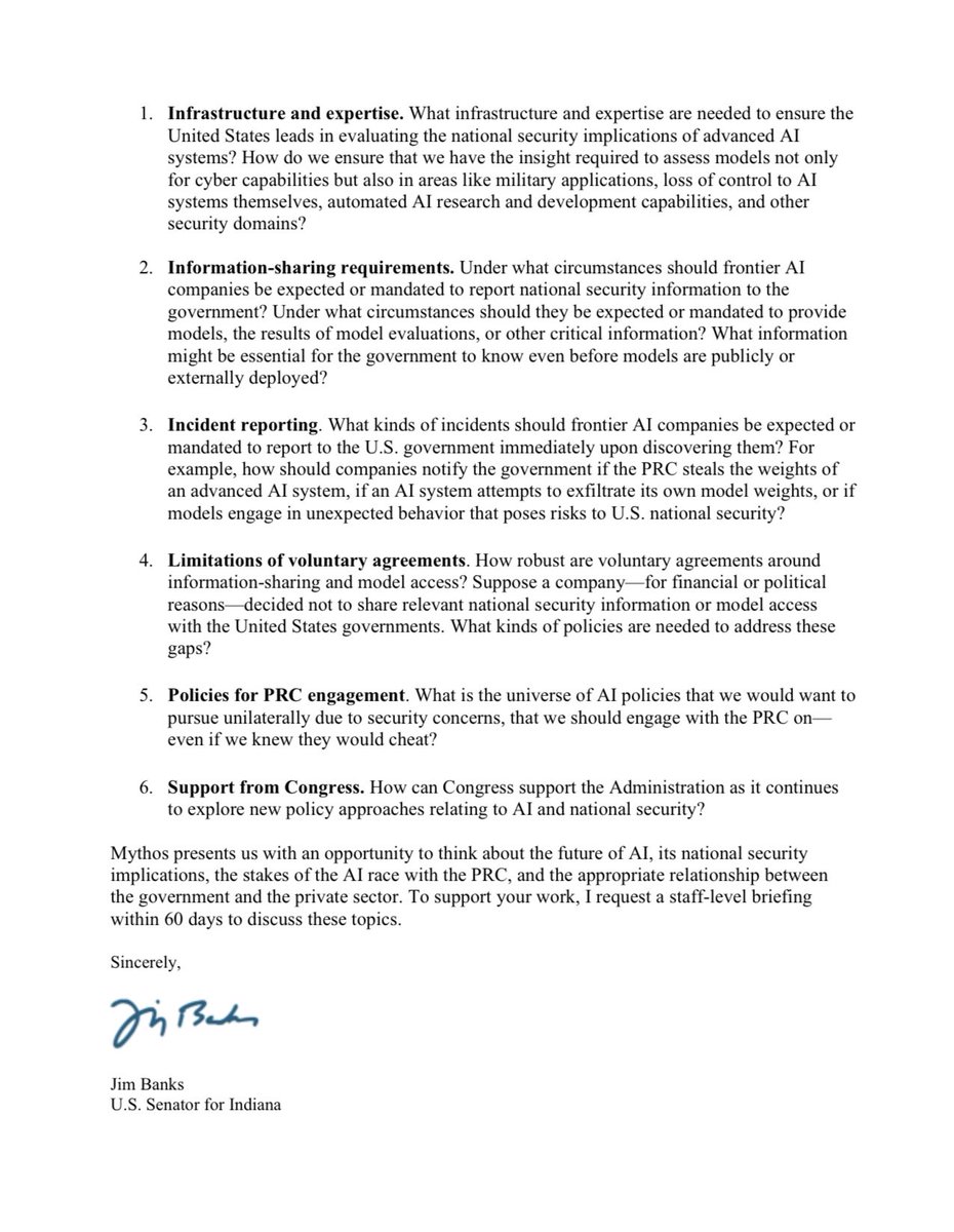 Senator Jim Banks tweet media