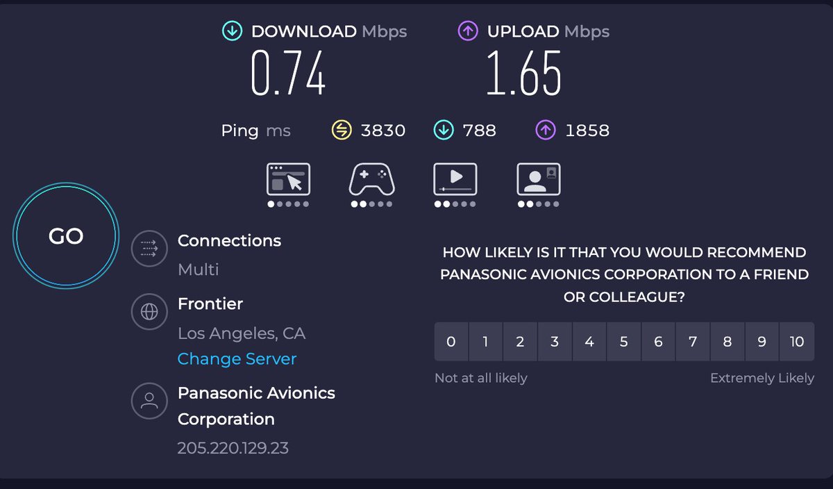 AriNewman's tweet photo. @LasVegasTodd @united Those are starlink numbers - must have been an upgraded aircraft. No way that was Panasonic GEO. This is what mine looks like over the east coast RN. https://t.co/n3fUVFQTb7