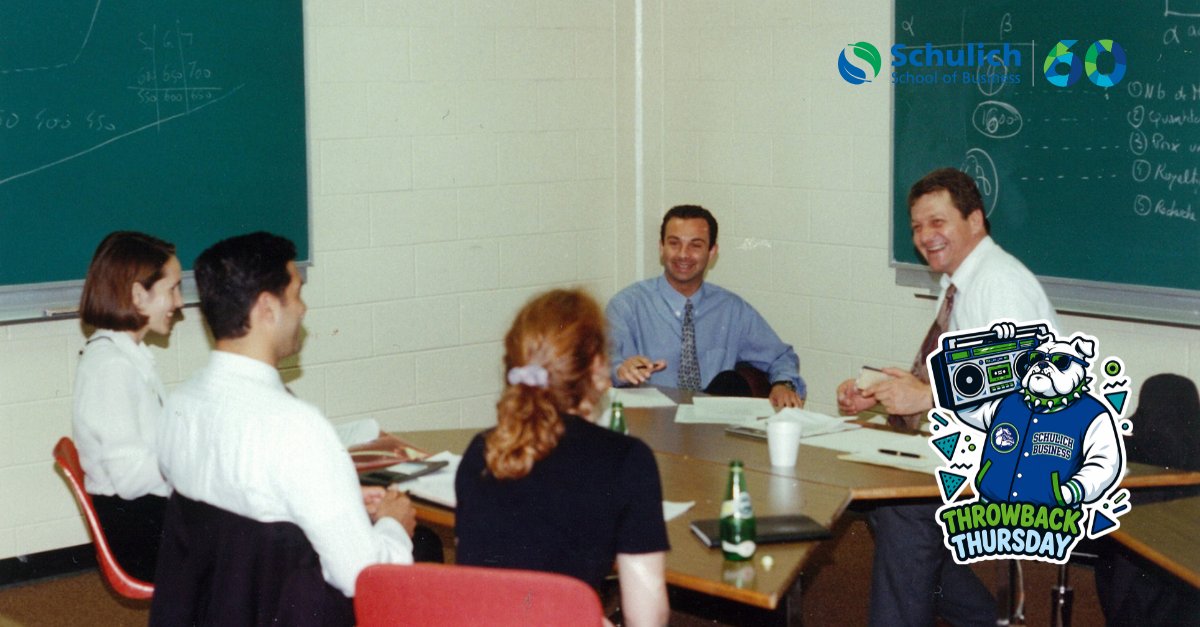 SchulichSchool's tweet photo. The archives have range. 👀

Reception tables, chalkboard announcements, project displays, classroom conversations, formal gatherings, and some very serious York BBA Bulldogs energy.

🔗📸 Have a Schulich throwback of your own?: https://t.co/MDy9LZTkm5

#SchulichThrowback https://t.co/5dEnFlxJfR