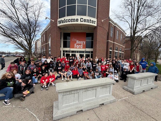 BGSchools's tweet photo. BGMS 7th grade students recently brought the Renaissance to life through a hands-on learning experience at the Henry Ford Museum of American Innovation, featuring a special Leonardo da Vinci exhibit and interactive activities connected to their Social Studies unit. https://t.co/s8v01o14vl