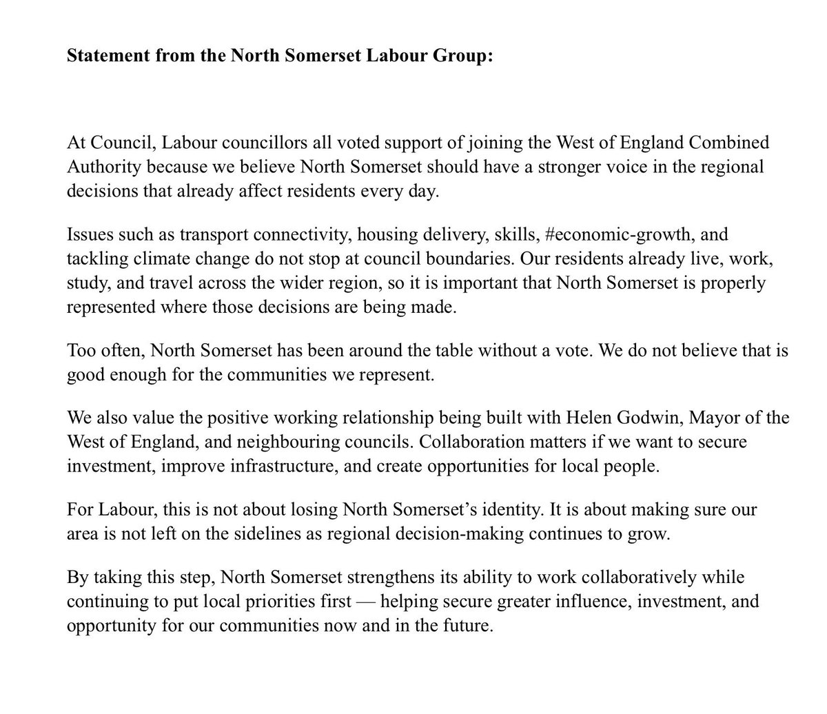 Labour Group - North Somerset tweet media
