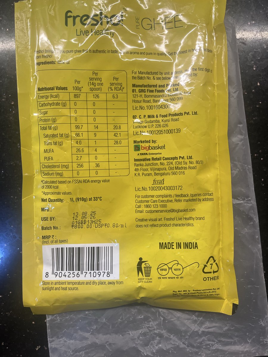 srinidesign's tweet photo. @bigbasket_com @tnfoodsafety As per the recent conversation attaching clear picture of the expired product delivered to me today https://t.co/YfOFTcTPOs