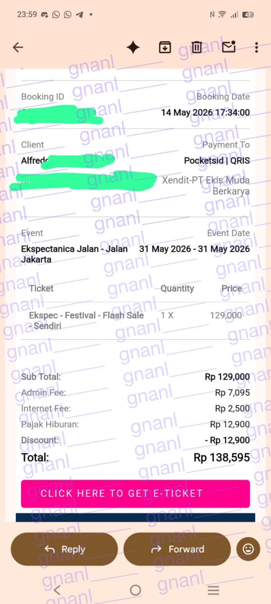 gnanl_____'s tweet photo. WTS / Want To Sell ‼️
🎫 1x Tiket Espectanica Jalan-Jalan [Ekspec - Festival]
📍 31 Mei 2026, Gor Soemantri

💸 120k only yukk! masi bisa dibicarakan
jual karena bentrok acara gereja 😔

#. wts ticket konser ekspectanica may  hindia .feast jakarta baskara feel koplo riri moeya https://t.co/wTNCtGAsyK