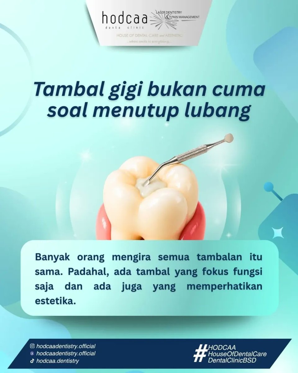 gracefulgums's tweet photo. Kenapa tambal gigi tidak selalu terlihat sama? 🤔Ingin tambalan yang rapi dan tidak terlihat? Yuk konsultasikan kondisi gigimu di HODCAA Dental Clinic ✨ #HodcaaDentalClinic #DentalClinicBSD #HodcaaBSD #PremiumDentalClinic #aestheticdental https://t.co/7g8JUp9U2S