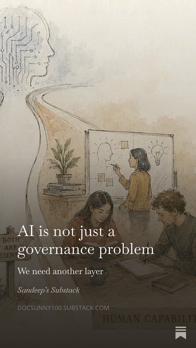 docsunny100's tweet photo. In my latest Substack article, I argue that we need to focus more on governance when we chart humanity's role in shaping AI and ourselves. More here: https://t.co/SO6WgwgMBZ https://t.co/i5GTd4GRWk