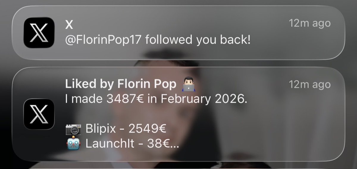 brian_millot's tweet photo. Just got followed by one of the most inspiring builders on X, @FlorinPop17 

Been following his journey for a while, and his content has been a huge source of motivation for me.

Thanks for the follow 🙌 https://t.co/4tjonGGmJQ
