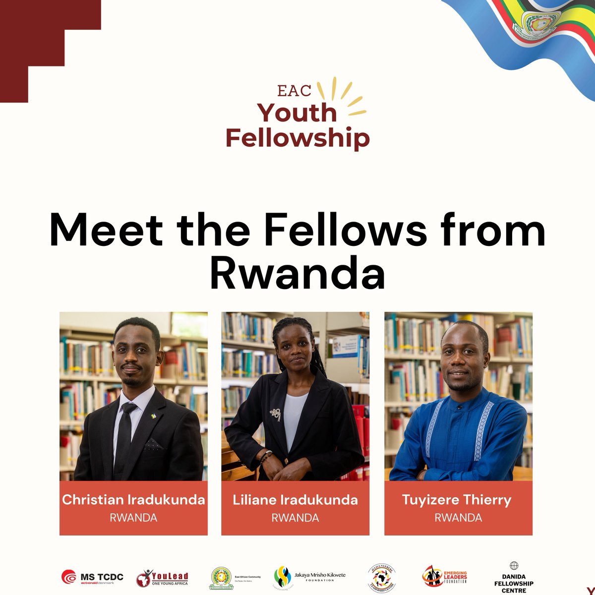 OneYoungAfrica's tweet photo. Rwanda’s fellows stood out for their strong focus on technology, health and regional engagement.

Christian Iradukunda – Founder of Quik Fret Ltd, pioneering AI-powered logistics systems.

Liliane Iradukunda – Driving community development through nutrition and rural livelihood initiatives.

Tuyizere Thierry – Deputy EAC Youth Ambassador to Rwanda, advancing youth engagement in regional development.