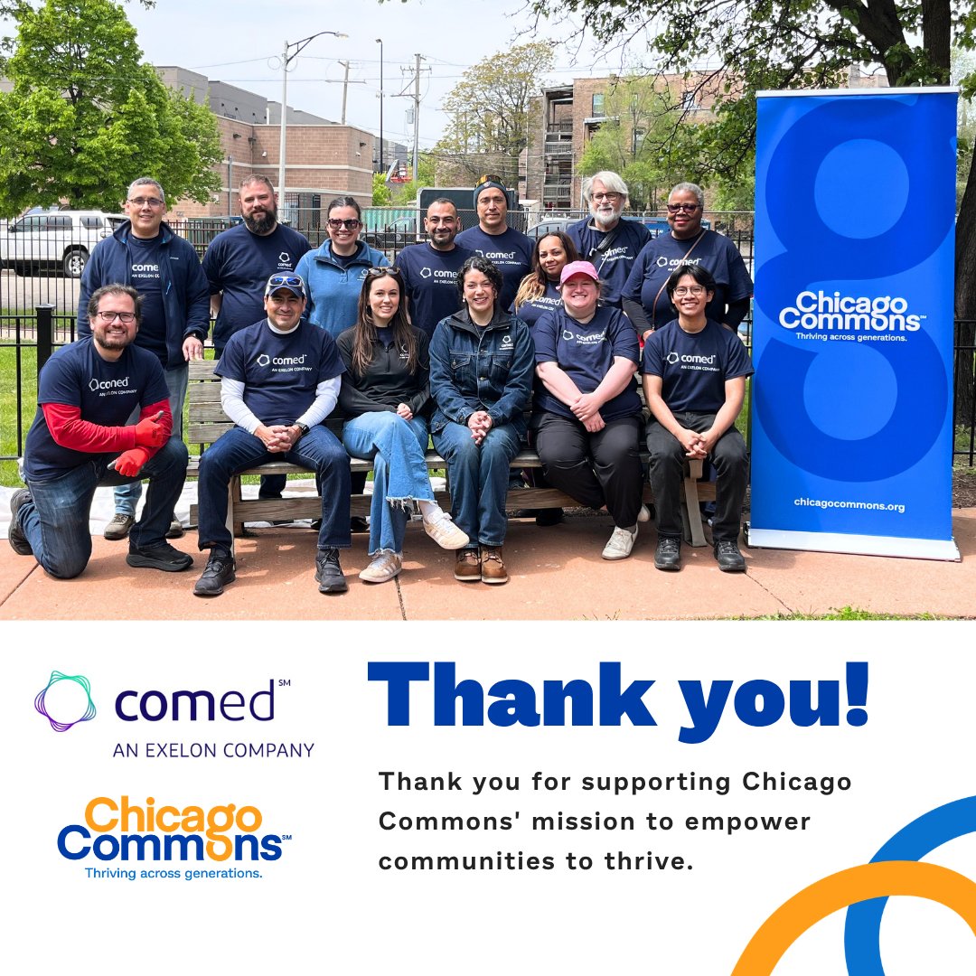 ChicagoCommons's tweet photo. A heartfelt thank you to the @comed team and to David R. Perez, ComEd’s Executive Vice President, Chief Operating Officer, and a dedicated Commons board member! Last week, volunteers visited our 50th Street location to help paint the fence and power wash the property. https://t.co/ZiKkK0tICu