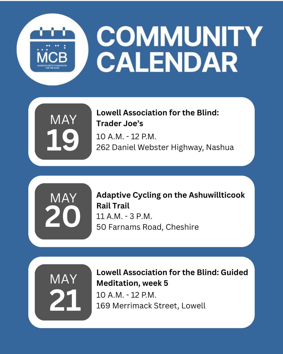 Massachusetts Commission for the Blind (MCB) tweet media