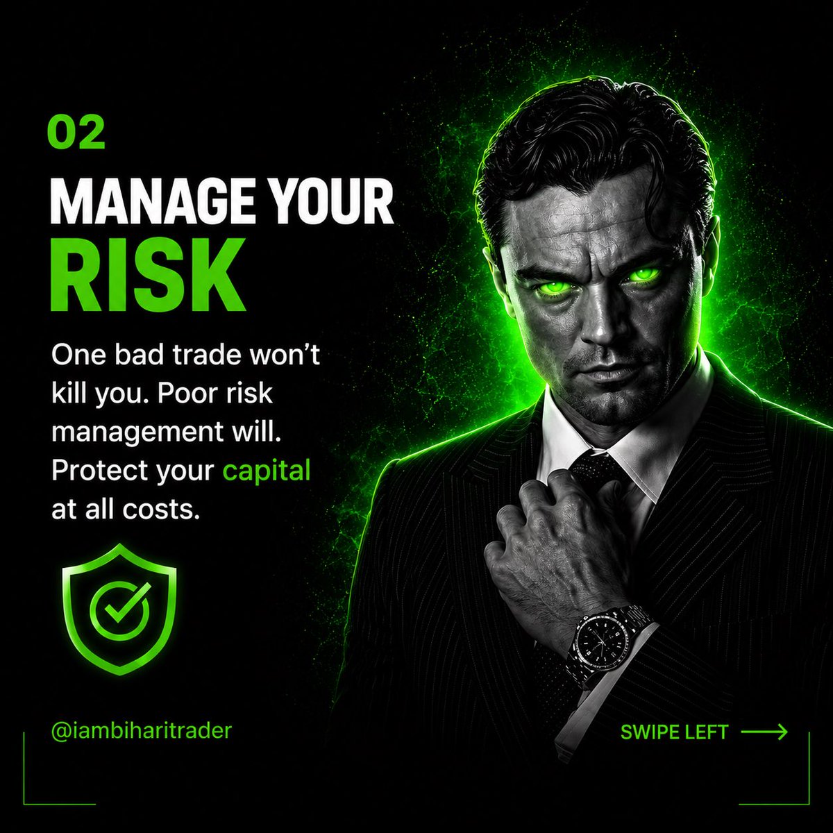 iambiharitrader's tweet photo. One bad trade won't kill you, but poor risk management will. 🛡️

Protect your capital at all costs. It’s the only way to stay in the game long enough to win. 💰

#RiskManagement #BihariTrader https://t.co/qHETDrcYZK