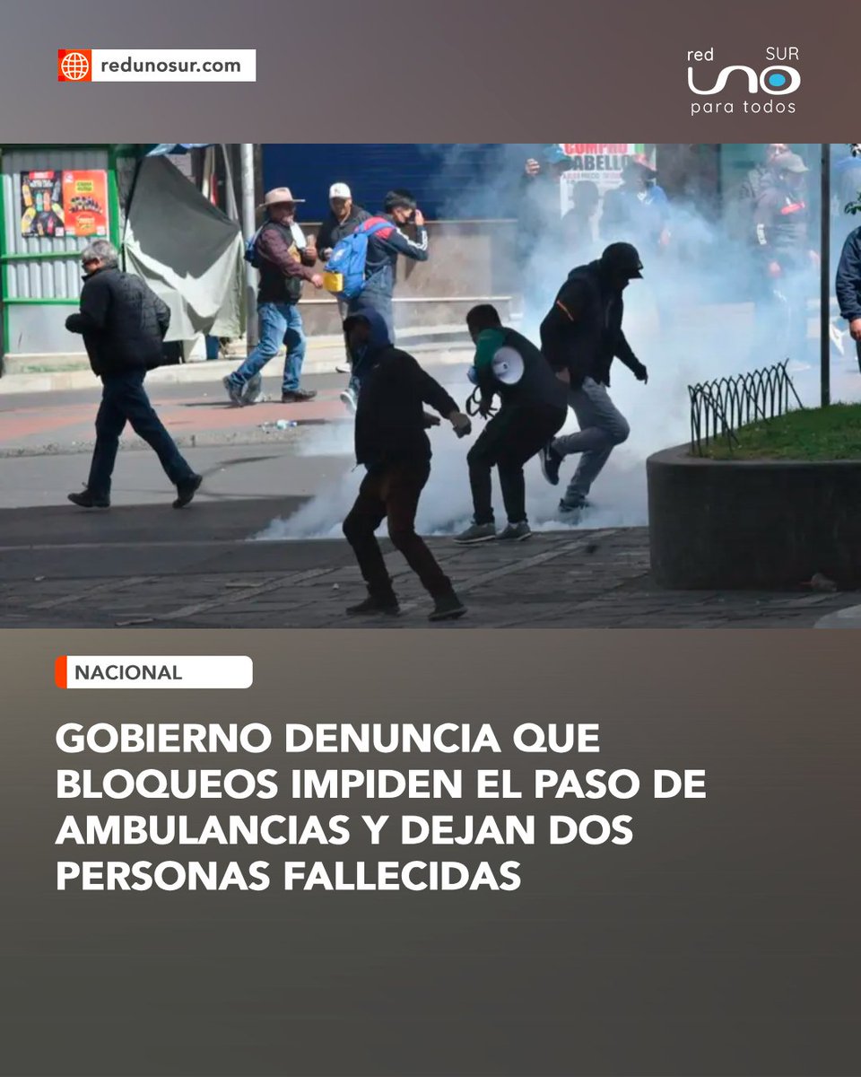 RedUnoSur's tweet photo. 🔶️ #Nacional | El Ministerio de Salud y Deportes reportó la pérdida de dos vidas humanas y al menos seis pacientes en estado crítico en riesgo debido a la interrupción del tránsito en las carreteras del país. https://t.co/0PKpdlY2X5
